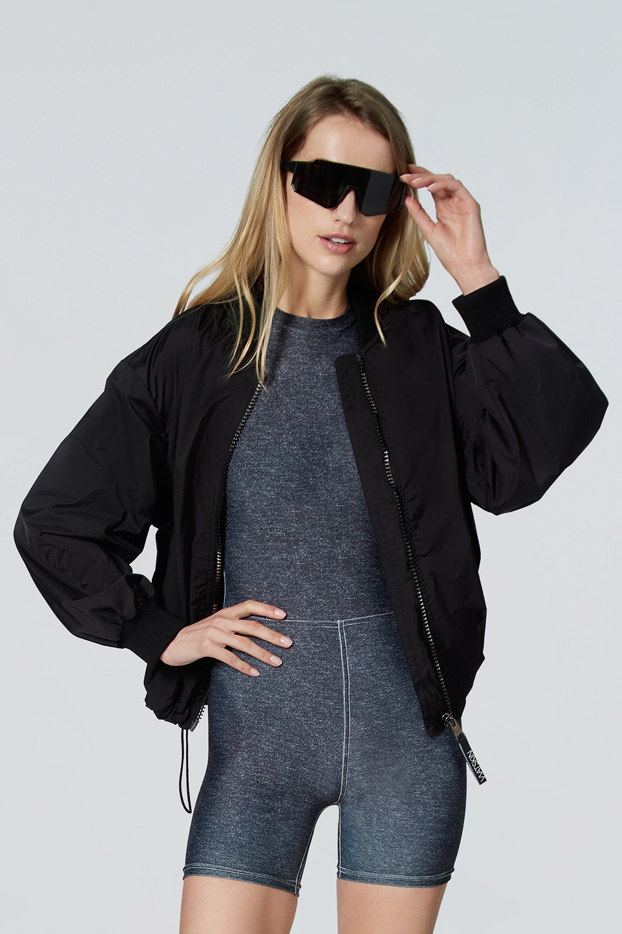 Macy's black bomber jacket hotsell